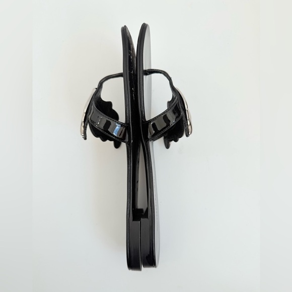 Giuseppe Zanotti Black Silver Cruel Wing flat thong sandals EU 37.5 - Picture 6 of 8